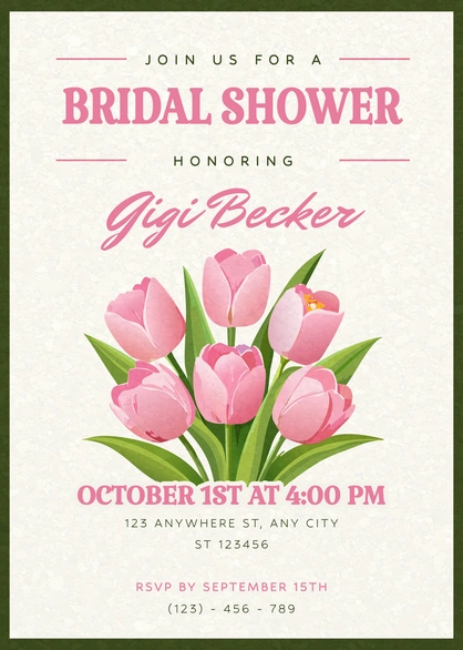 Invitation to a bridal shower