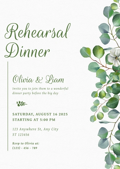 Rehearsal Dinner for Olivia & Liam