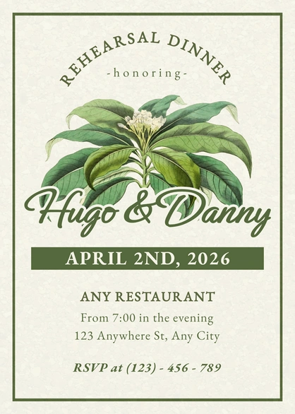 Invitation Design for Rehearsal Dinner