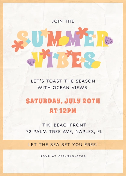 Summer Beach Party Invitation