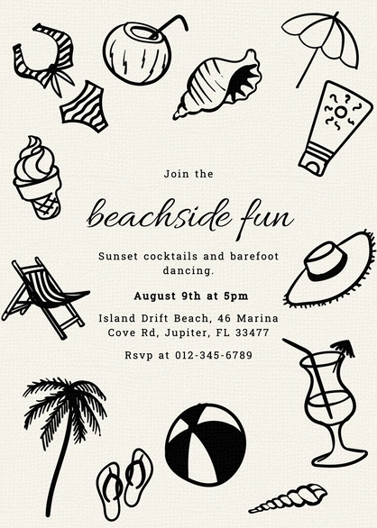 Beachside event invitation