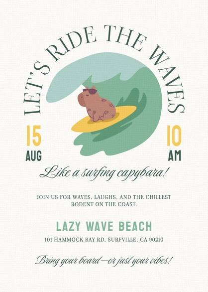 Surf Event Invitation