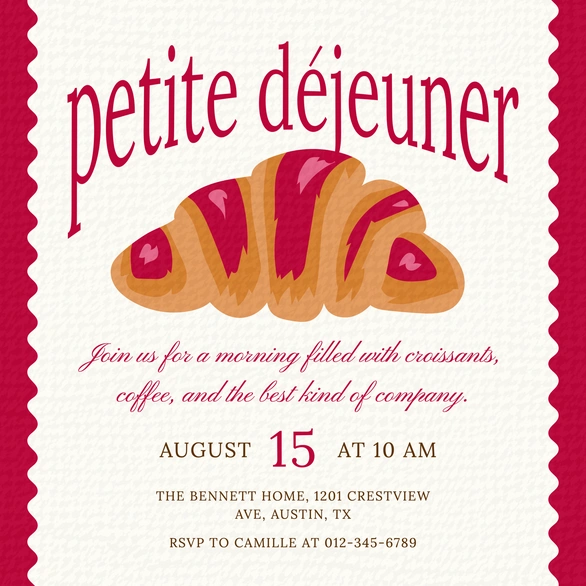 Invitation for a morning event