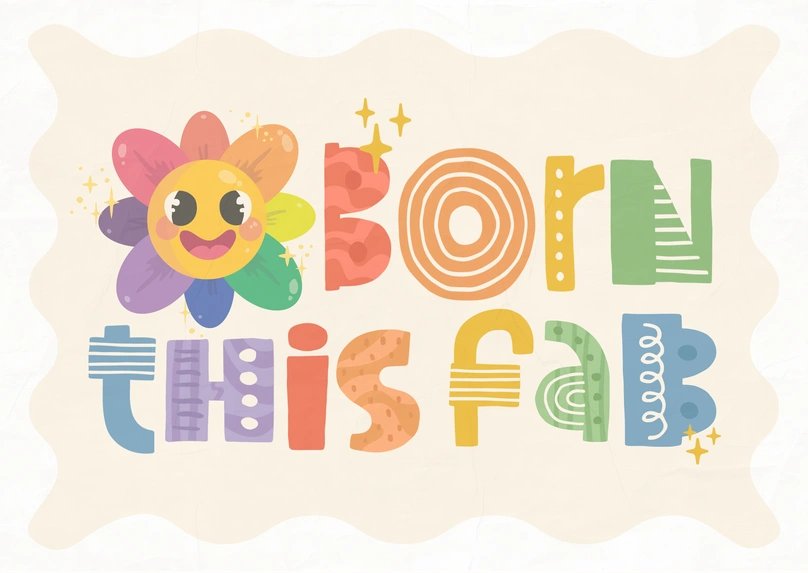 Positive affirmation with a colorful design