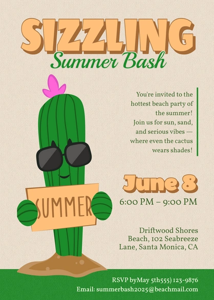 Beach Party Invitation