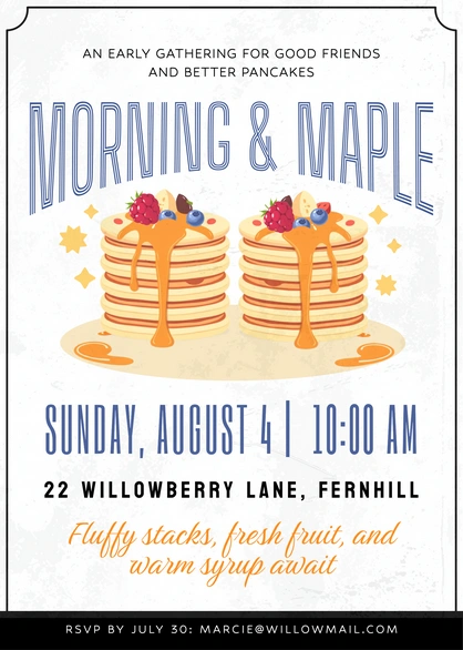 Pancake Breakfast Invitation