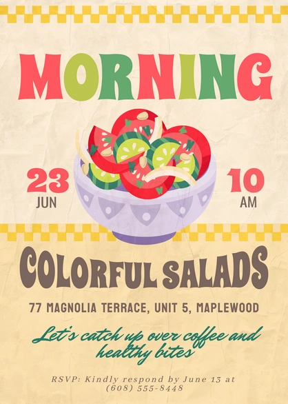 Invitation to a Salad-Themed Morning Event
