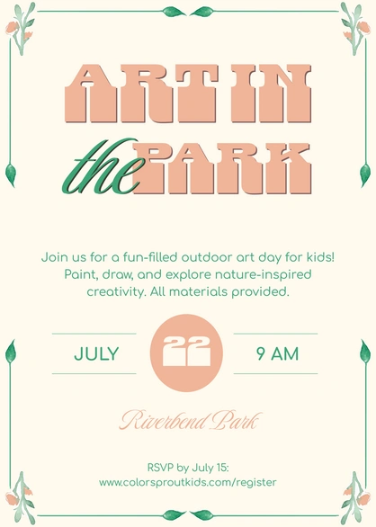 Art in the Park event for children