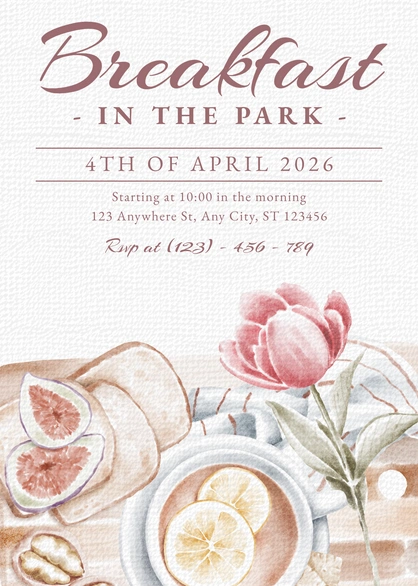 Inviting people to a breakfast event in the park