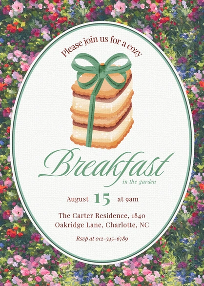 Invitation to Breakfast in the Garden