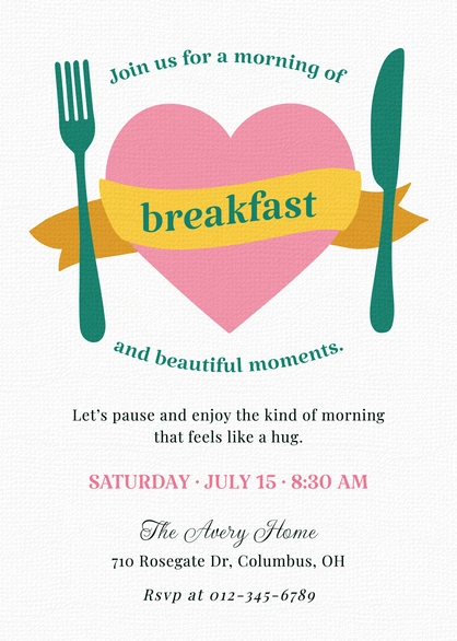 Invitation to a breakfast event