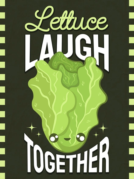 Lettuce with a humorous message