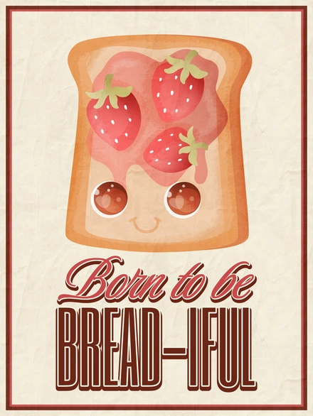 Cartoon Bread Illustration