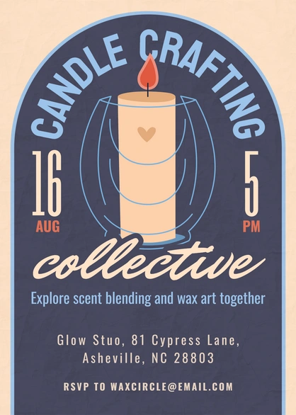 Candle crafting workshop invitation