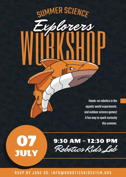 Science workshop announcement for kids
