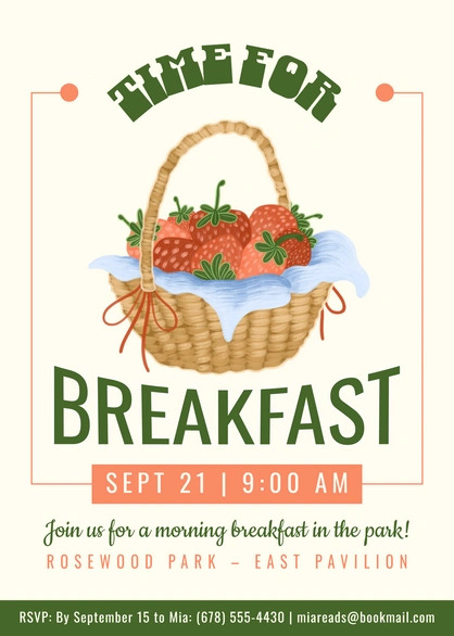 Invitation to a morning breakfast event.