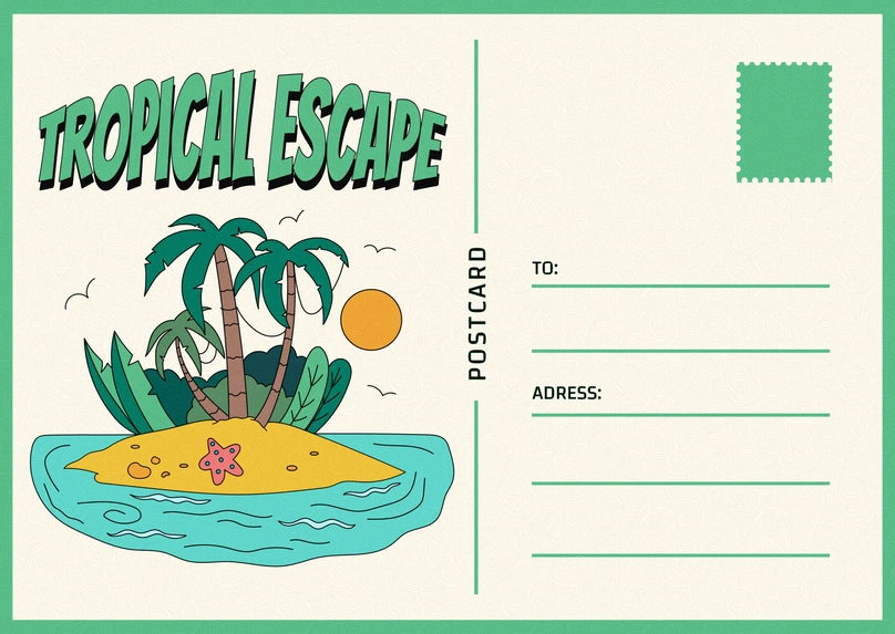 Illustration of a tropical island