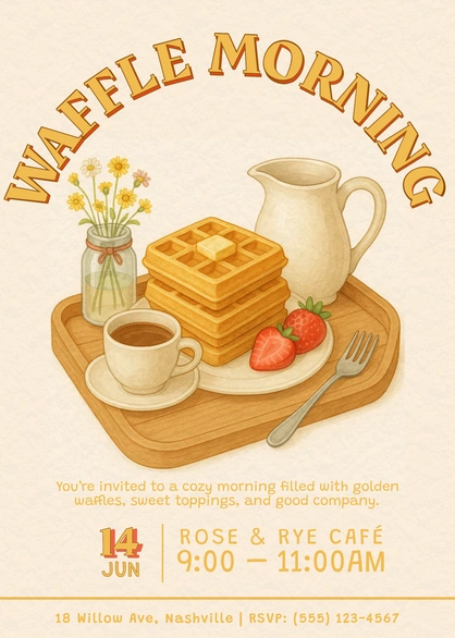 Waffle morning event at a café