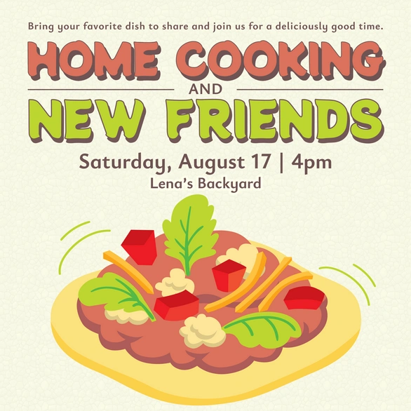 Home cooking event invitation