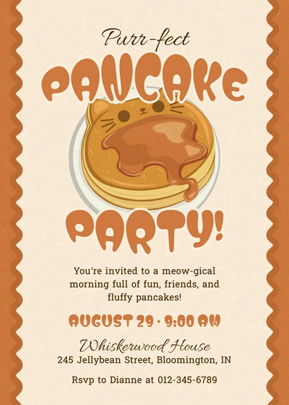 Pancake Party Invitation