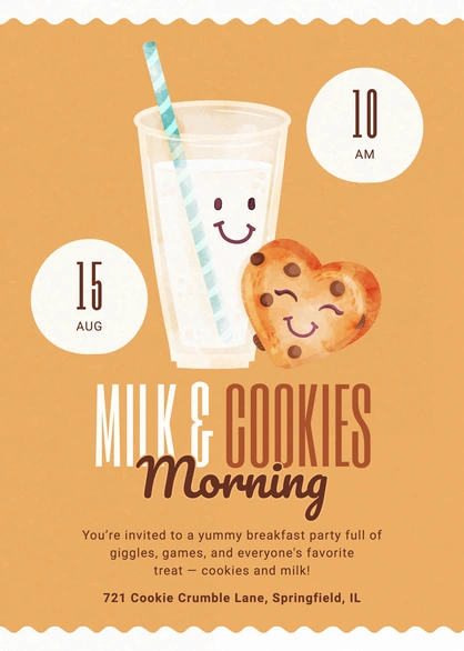 Milk and Cookies Event Invitation