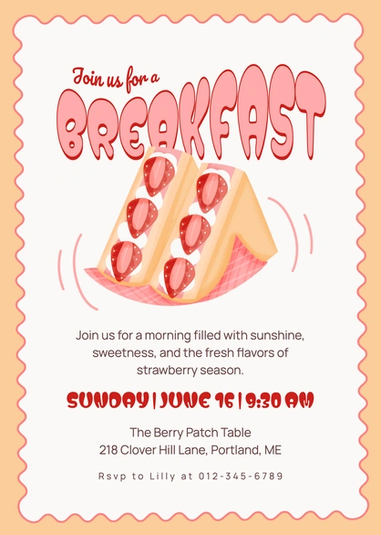 Inviting to a breakfast event