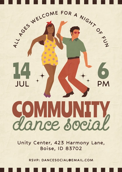 Announcement for a community dance event