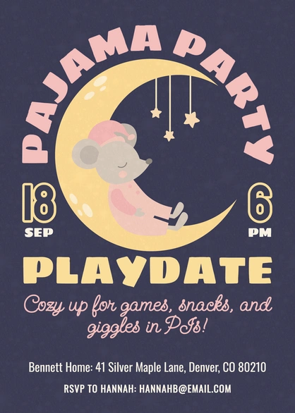 Pajama Party Invitation