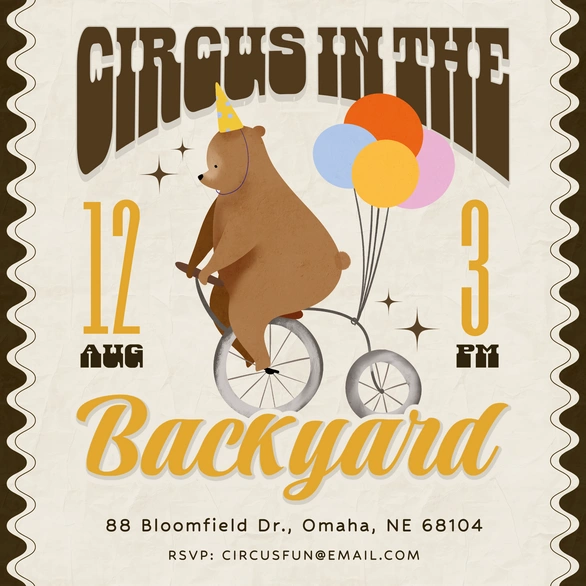 Backyard Circus Invitation