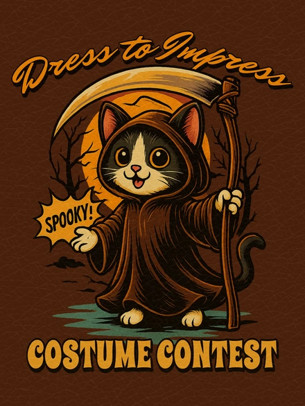 Halloween costume contest featuring a cat
