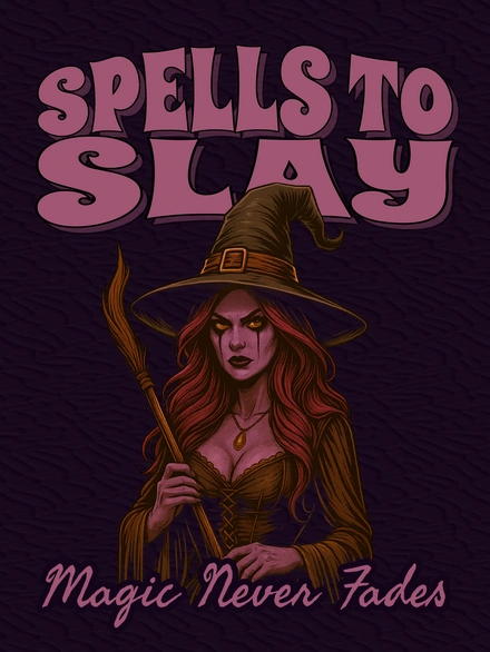 Witch holding a broomstick