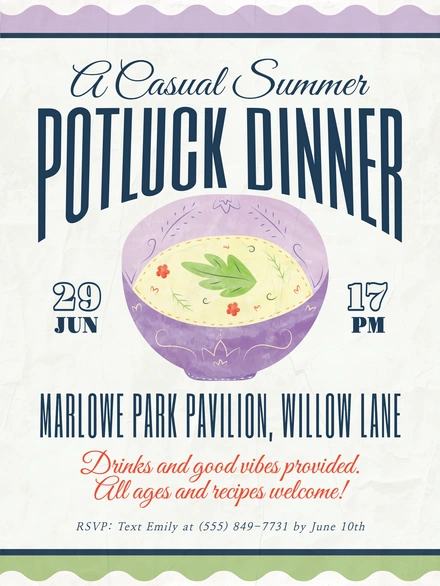 Potluck Dinner Invitation