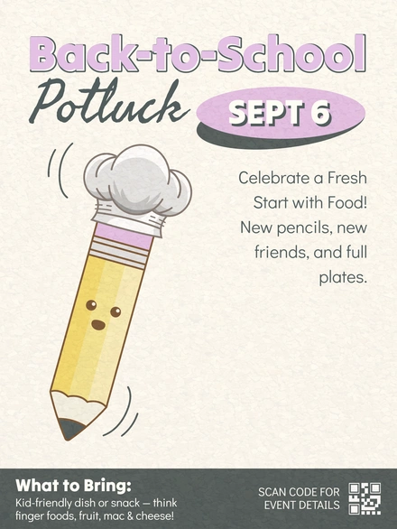 School Potluck Announcement