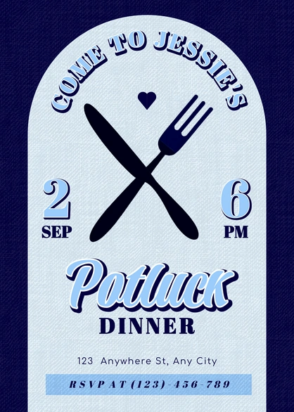 Invitation for a potluck dinner event