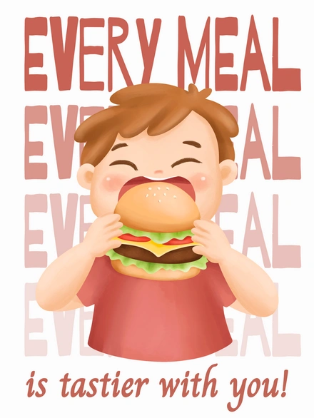 Young boy enjoying a burger