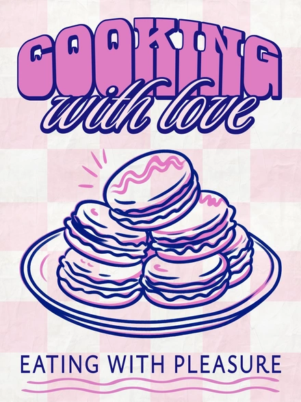 Macarons illustration with text