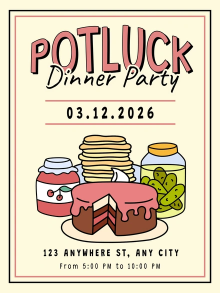 Invitation for a potluck party