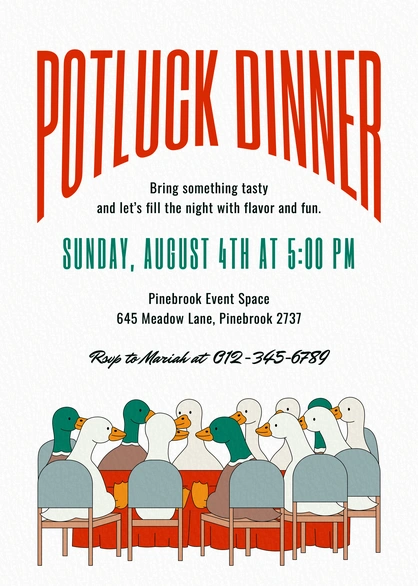 Potluck Event Invitation