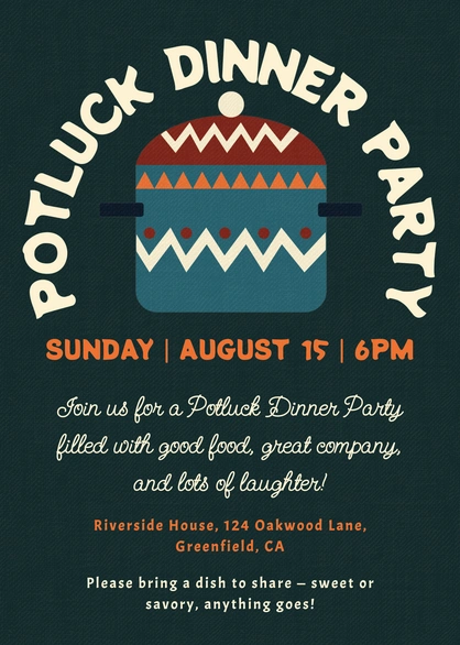 Potluck Dinner Invitation