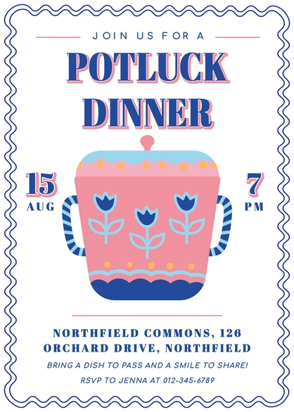 Potluck Dinner Invitation
