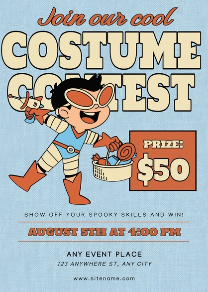Costume contest event announcement