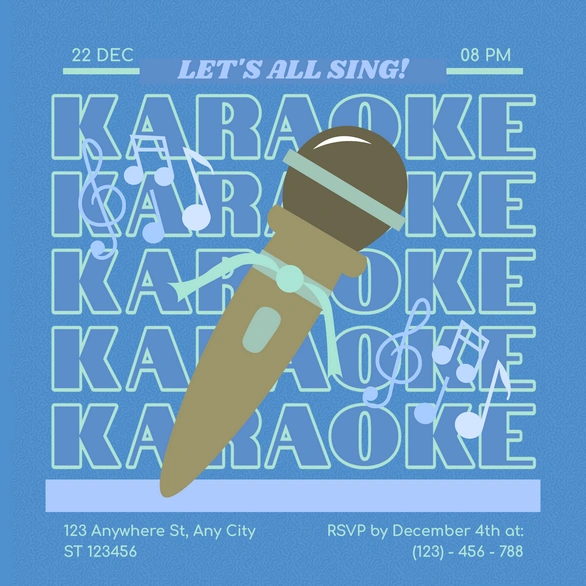 Karaoke Night Invitation Design