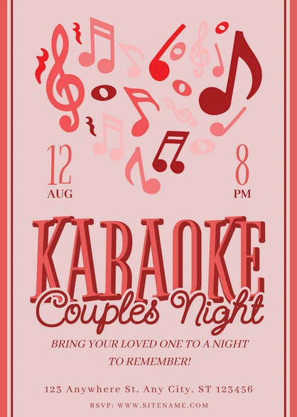 Karaoke Couples Event Announcement