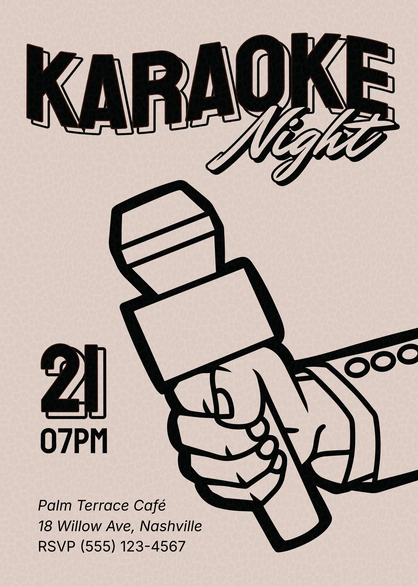 Promotion for a karaoke night event