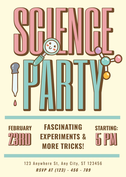 Science Party Invitation