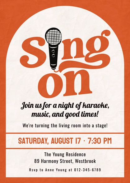 Invitation for a karaoke night