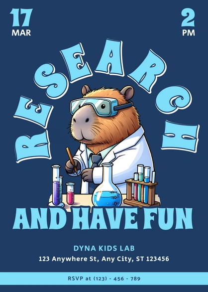 Invitation for a science-themed kids event