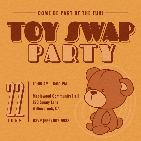 Toy Swap Party Invitation