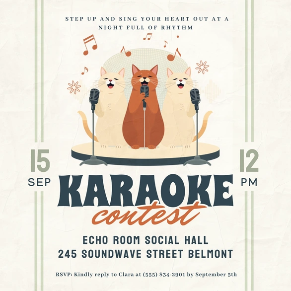 Karaoke event featuring cats