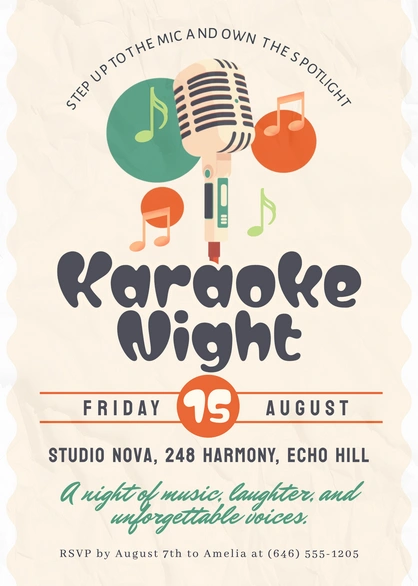 Karaoke Night Invitation